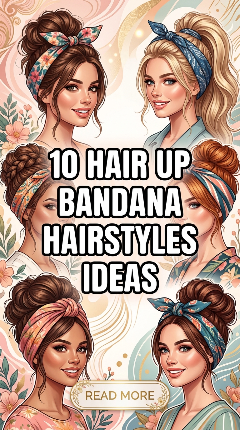 10 Hair Up Bandana Hairstyles Ideas