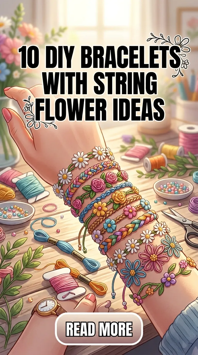 10 DIY Bracelets With String Flower Ideas
