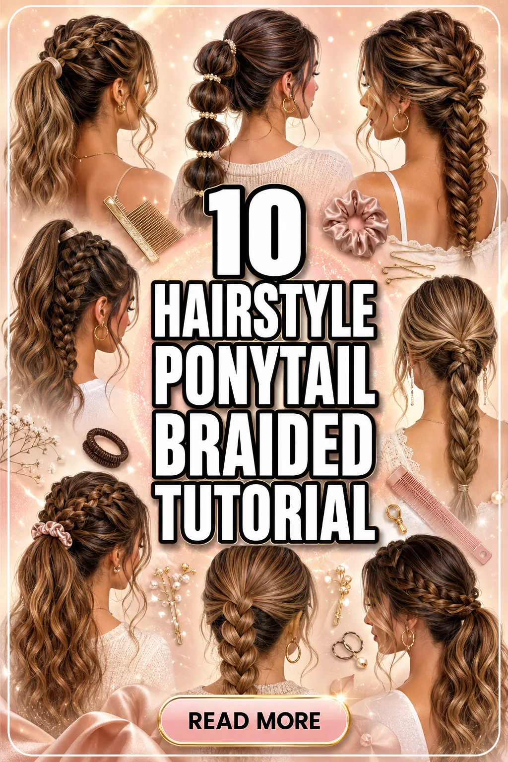 10 Hairstyle Ponytail Braided Tutorial