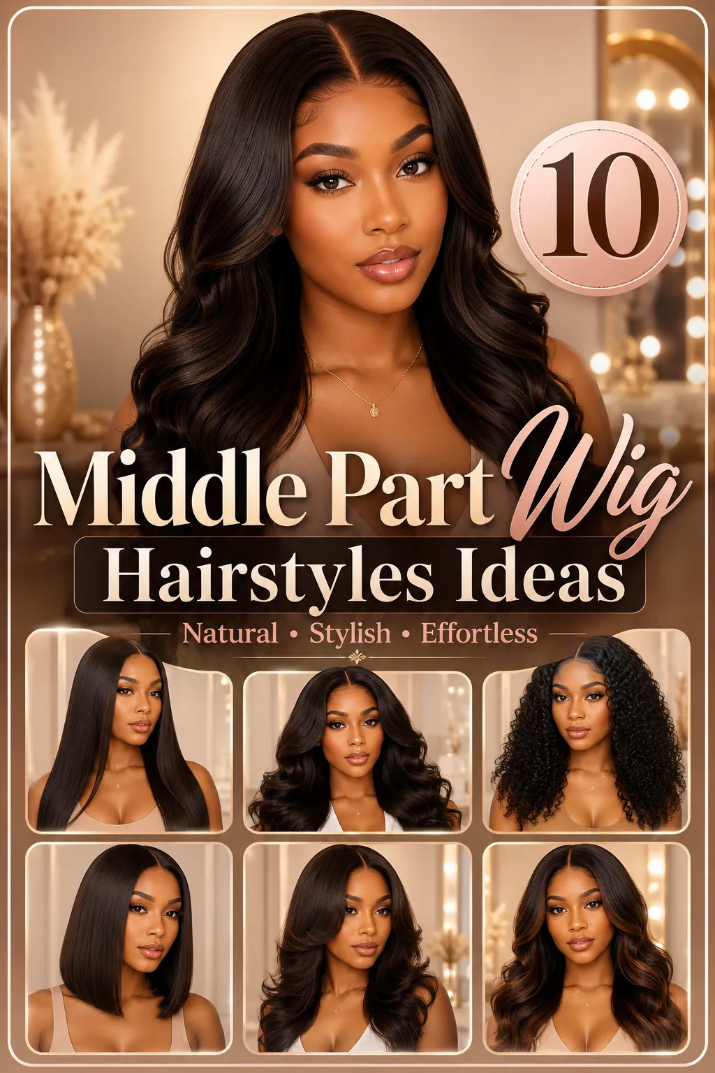 10 WIG HAIRSTYLES IDEAS MIDDLE PART