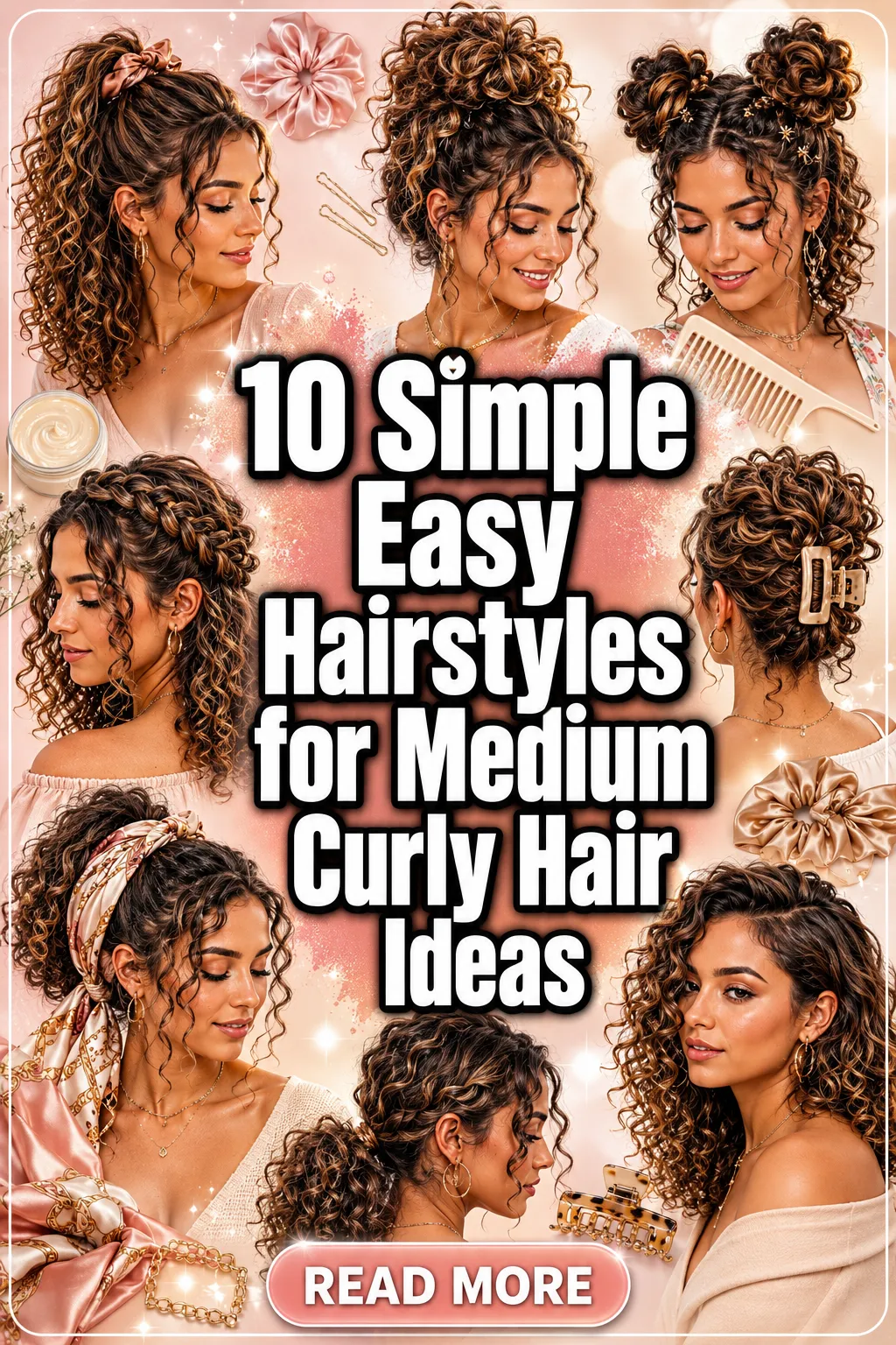 10 SIMPLE EASY HAIRSTYLES FOR MEDIUM CURLY HAIR IDEAS