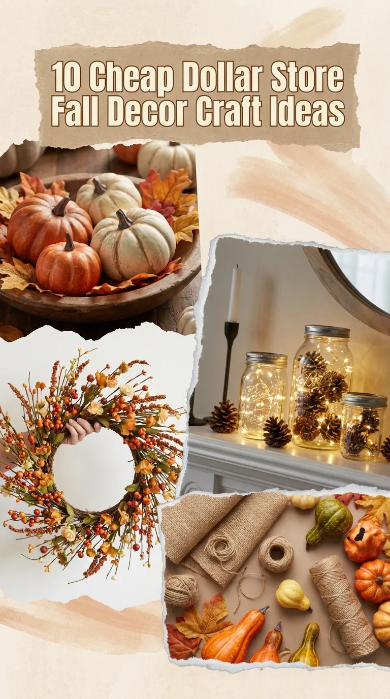 10 Cheap Dollar Store Fall Decor Craft Ideas
